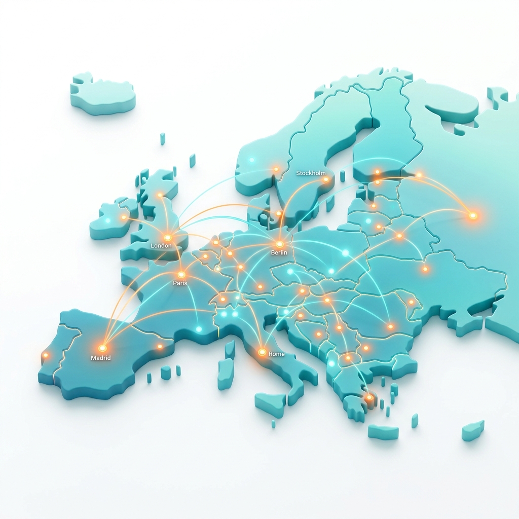 European Map with Connectivity Nodes